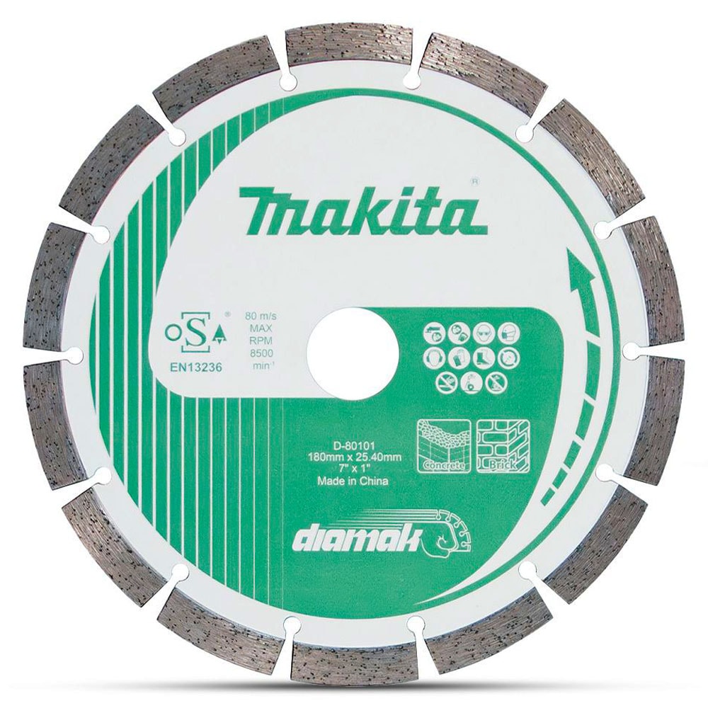 Алмазный круг 180х22,23 мм сегментированный (бетон / мрамор / "Diamak"), MAKITA, фото 2