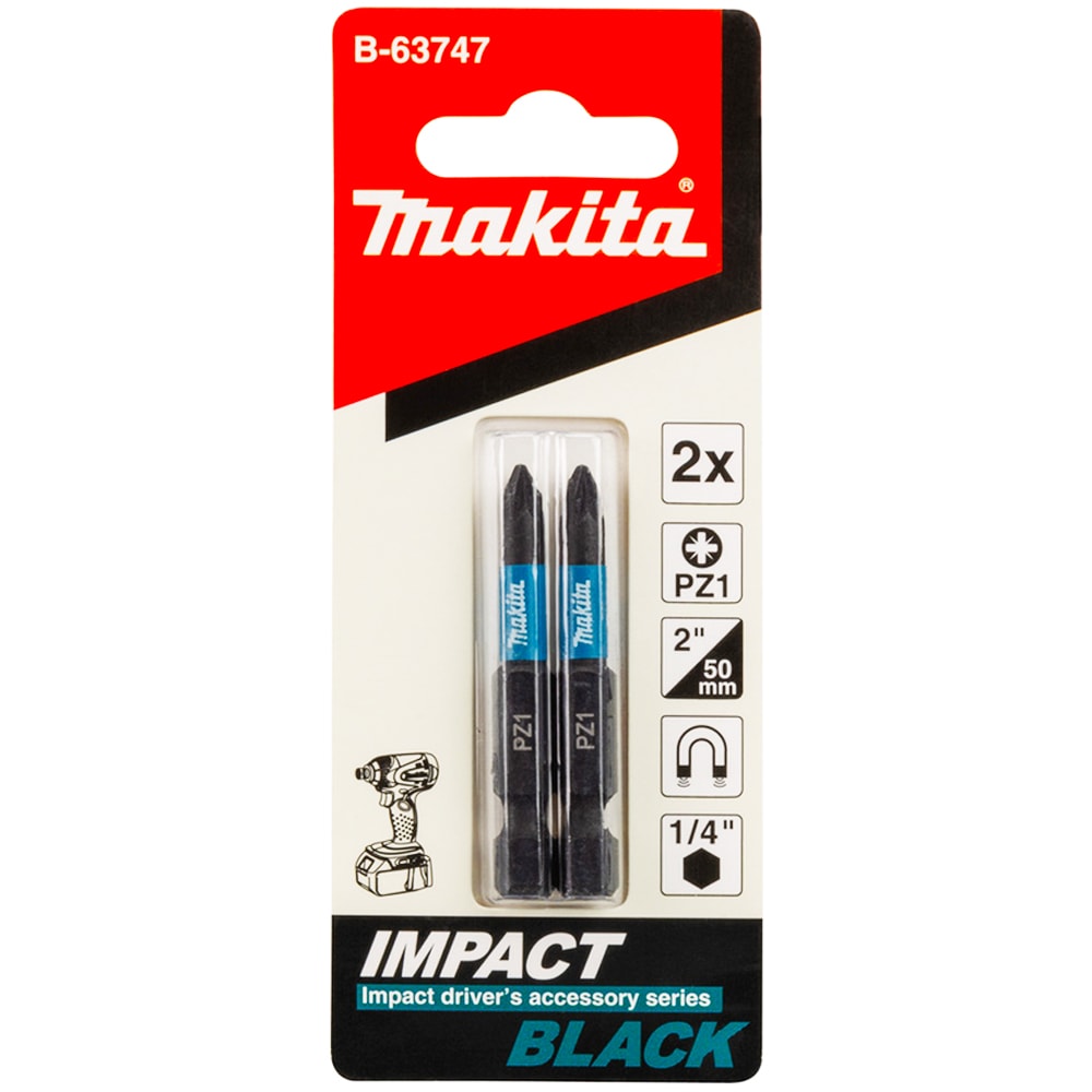 Бита Impact Black PZ1 50 мм (2 шт) MAKITA (B-63747)