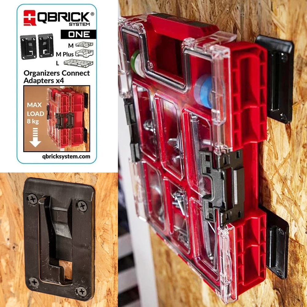 Адаптер для соединения ящиков QBRICK System ONE Organizers Connect Adapters (4 шт / черный), фото 2