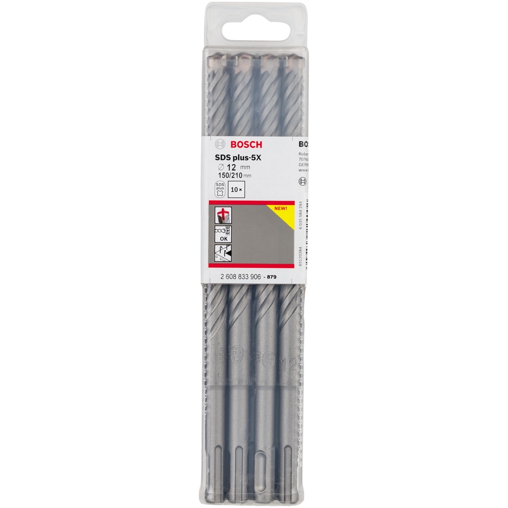 Бур по бетону SDS-Plus-5X 12x150x210 мм (10 шт) BOSCH (2608833906), фото 2