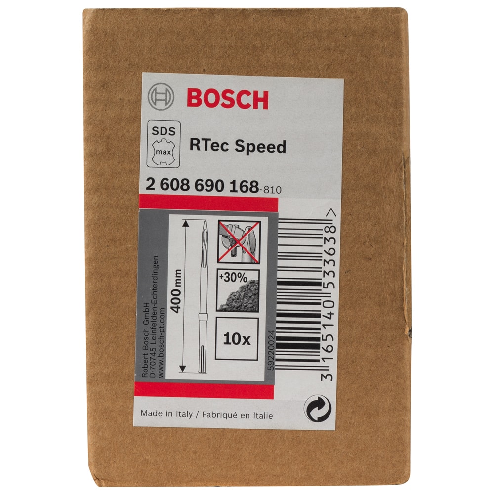 Зубило SDS-max_Пикообразное 400 мм RTec Speed (10 шт), BOSCH, фото 4