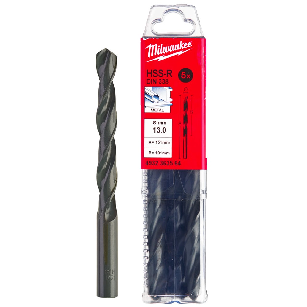 Сверло по металлу 13х151 мм HSS-R (5 шт) Milwaukee (4932363564)
