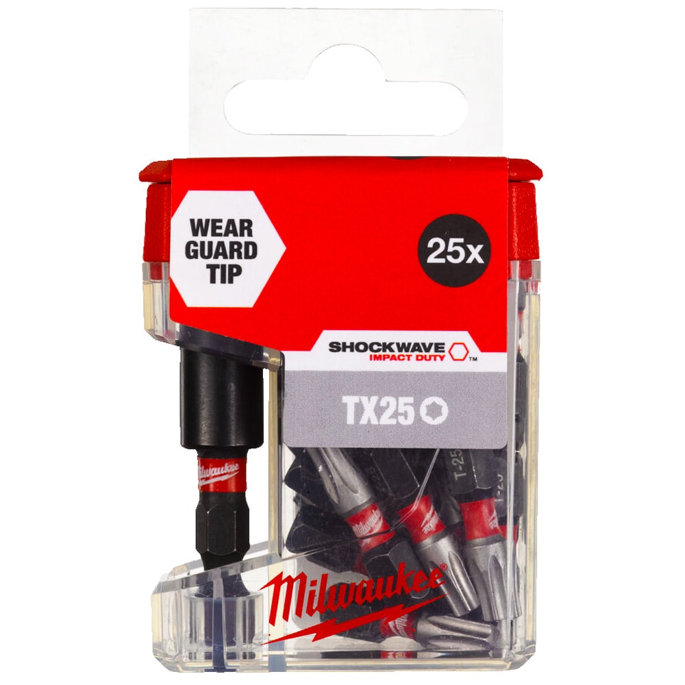 Набор бит Shockwave Impact Duty TX25 (25 шт) с держателем в TicTac Milwaukee (4932479858)
