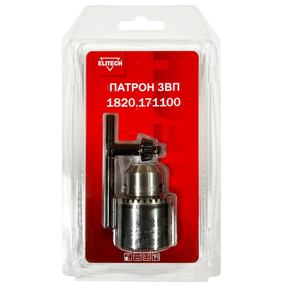 Патрон ключевой 1,5 - 13 мм 1/2" ELITECH (1820.171100)