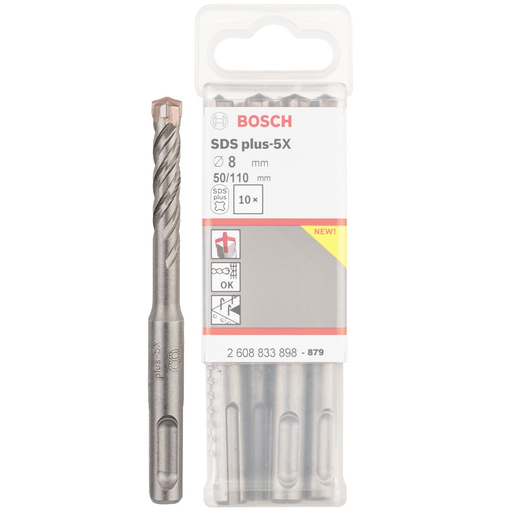Бур по бетону SDS-Plus-5X 8x 50x110 мм (10 шт) BOSCH (2608833898)