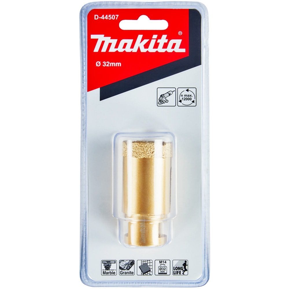 Алмазная коронка D32 мм M14 по граниту Makita (D-44507)