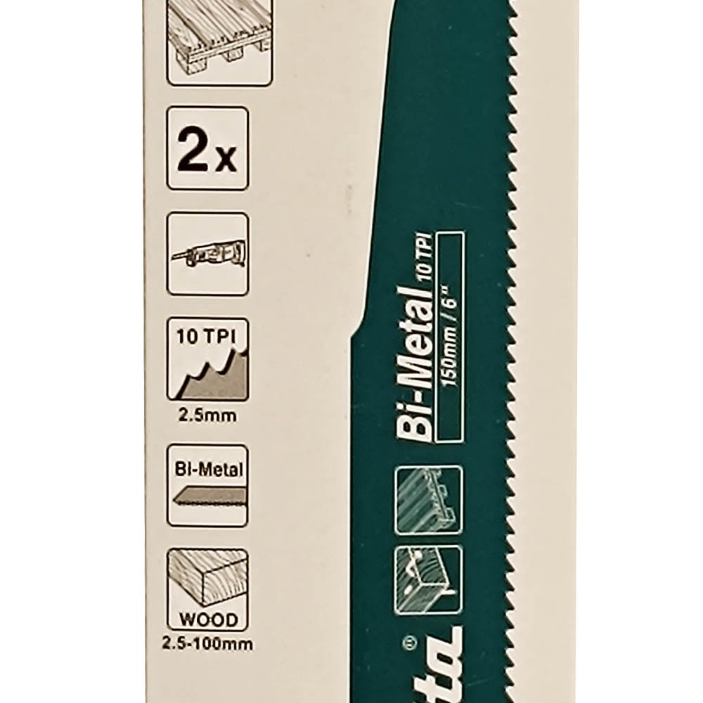 Пильное полотно для ножовки 150x1,25x6TP по дереву с гвоздями (2 шт), MAKITA, фото 2