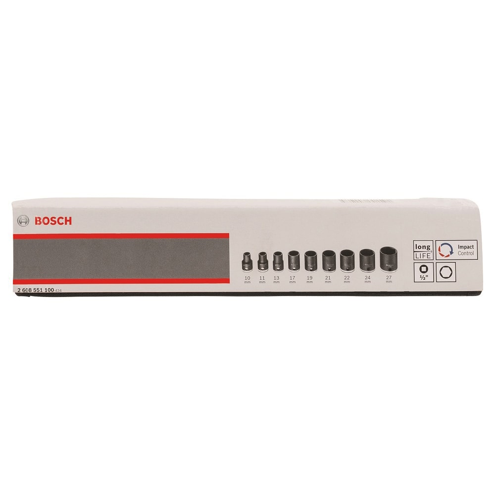 Набор торцовых ударных головок 10-27 мм (1/2") Impact Control BOSCH (2608551100), фото 2