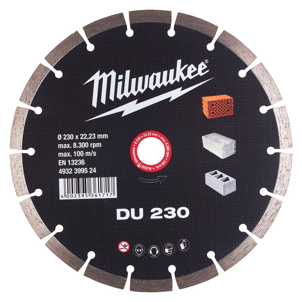 Алмазный круг по бетону / кирпичу DU 230x22,23 мм Milwaukee (4932399524), фото 2