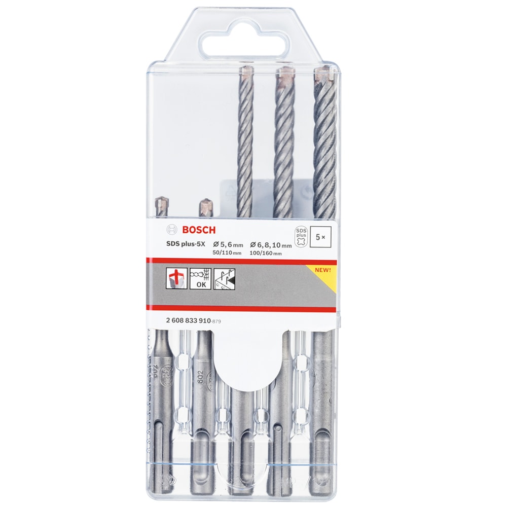 Набор_Буры SDS-plus -5X (5/6/6/8/10 мм), BOSCH