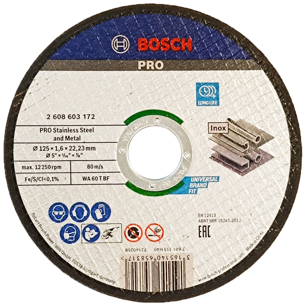 Круг отрезной 125х1,6х22,23 мм Standard for Inox, BOSCH