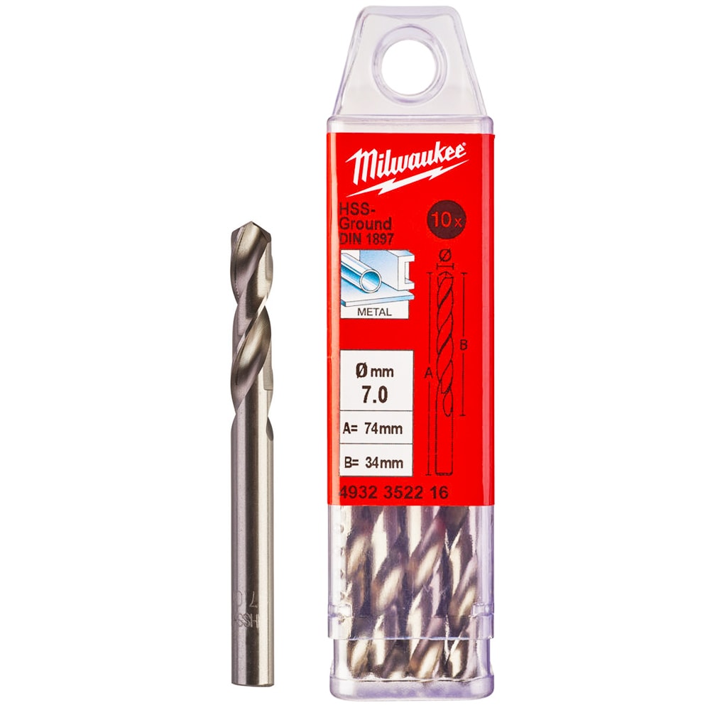Сверло по металлу 7x74 мм HSS-G (10 шт) Thunderweb Milwaukee (4932352216)