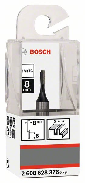 Фреза пазовая D3x8x51 / хв 8 мм BOSCH (2608628376), фото 2
