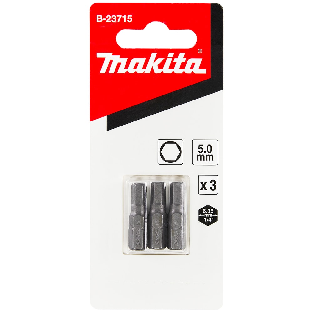 Бита HEX5.0 (25 мм) C-form (3 шт) MAKITA (B-23715)