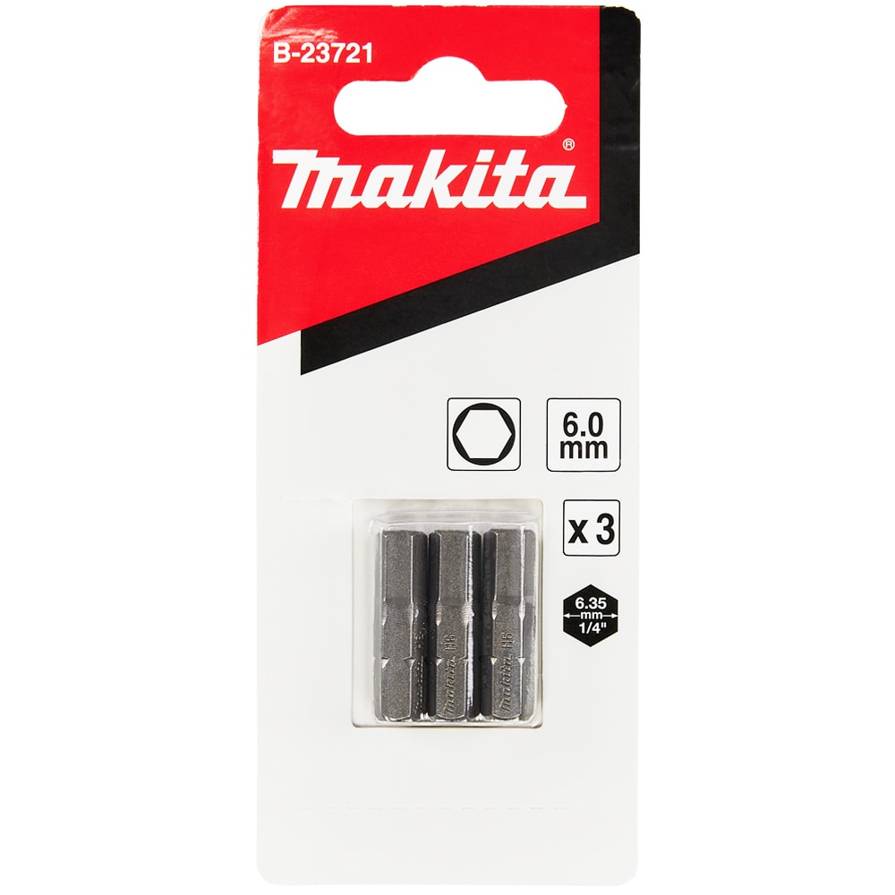 Бита HEX6.0 (25 мм) C-form (3 шт) MAKITA (B-23721)