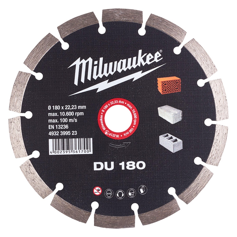 Алмазный круг по бетону / кирпичу DU 180x22,23 мм Milwaukee (4932399523), фото 2