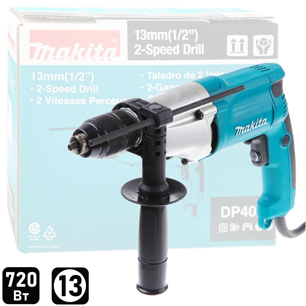 Дрель безударная DP4011 (720Вт / 13мм_БЗП / Коробка), MAKITA