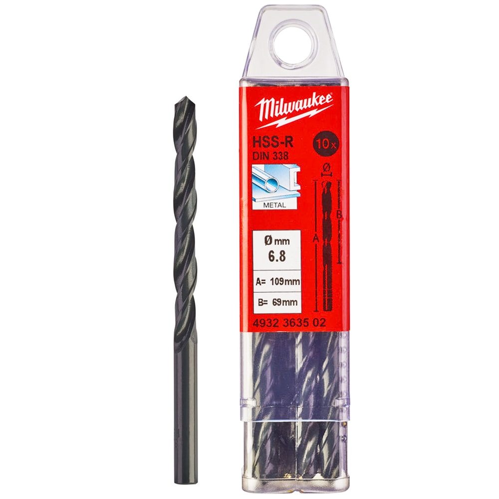 Сверло по металлу 6,8x109 мм HSS-R (10 шт) Milwaukee (4932363502)