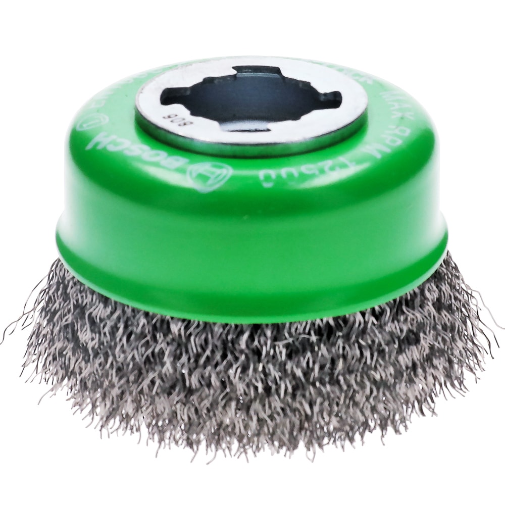 Щетка чашечная 75 мм X-Lock (витая / Inox сталь 0,3 мм), BOSCH
