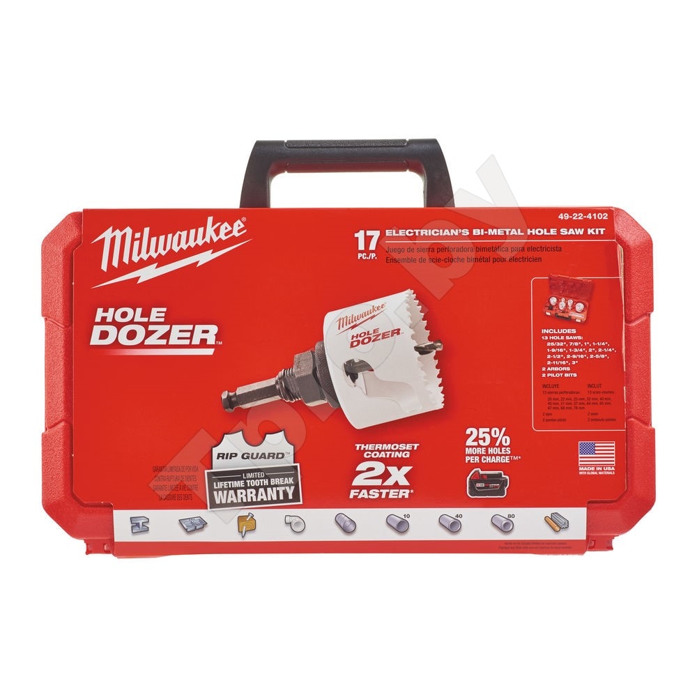 Набор коронок 20-76 мм Hole Dozer Holesaw SET (17 шт) Milwaukee (49224102), фото 2