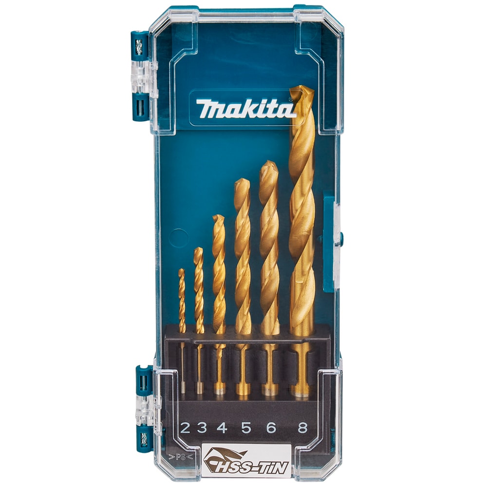 Набор_Сверла по металлу HSS-TiN Economy 2 - 8 мм (6 шт / кейс), MAKITA