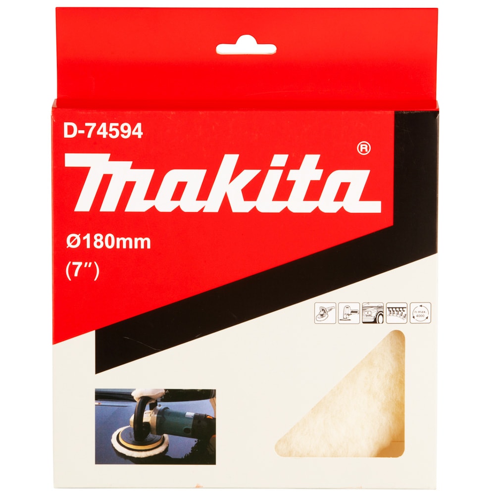 Аксессуар_Насадка для полировки из шерсти 180 мм (липучка), MAKITA