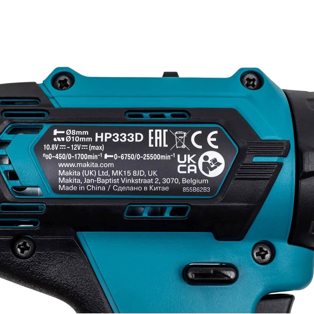 Дрель-шуруповерт ударная аккумуляторная HP333DWME (HP 333 DWME) MAKITA, фото 7