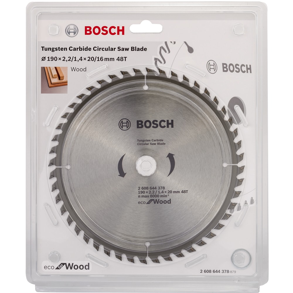Диск пильный ECO 190х2,2х20/16 мм Z48 Wood, BOSCH