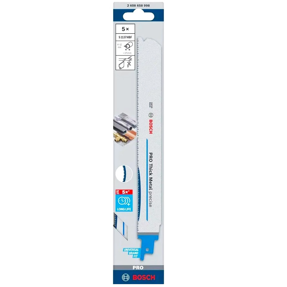 Пильное полотно S1137HBF PRO Thick Metal precise (5 шт / 225 мм) BOSCH (2608658998)