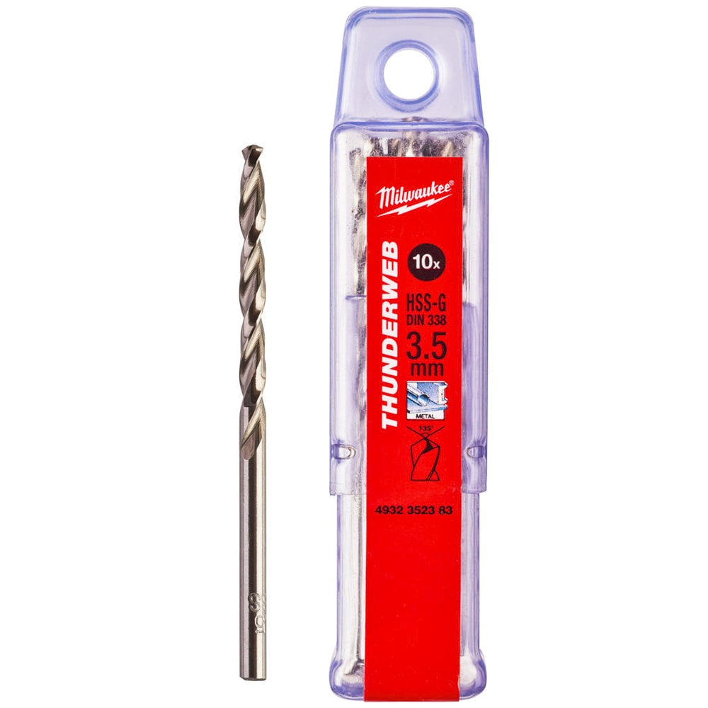 Сверло по металлу 3,5х70 мм HSS-G (10 шт) Thunderweb Milwaukee (4932352383)