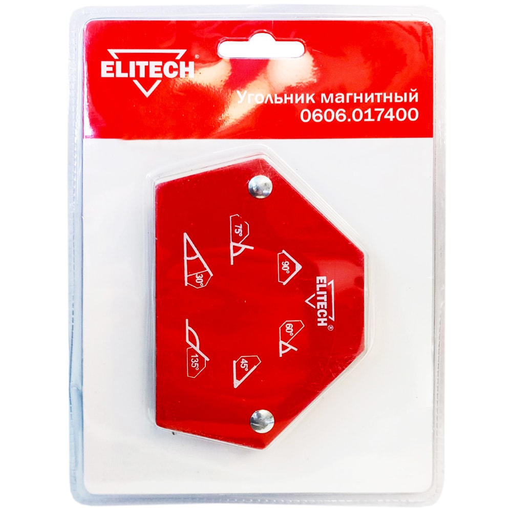 Магнитный уголок 30°/45°/60°/75°/90°/135° (усилие 11,5 кг) ELITECH (0606.017400)