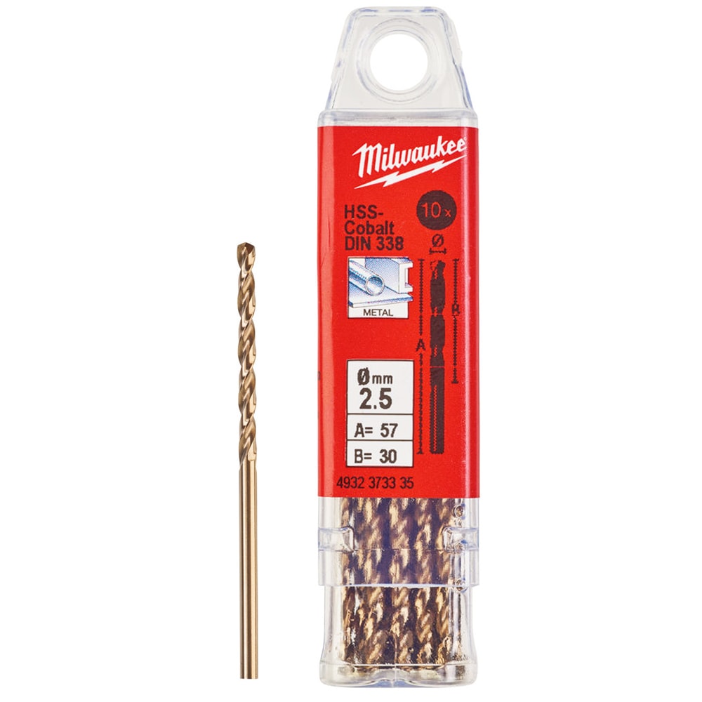 Сверло по металлу 2.5x57 мм HSS-Co (10 шт) Milwaukee (4932373335)
