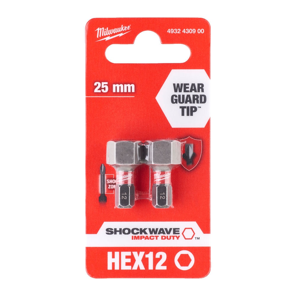 Бита Shockwave Impact Duty HEX12.0 мм 25 мм (2 шт) Milwaukee (4932430900)
