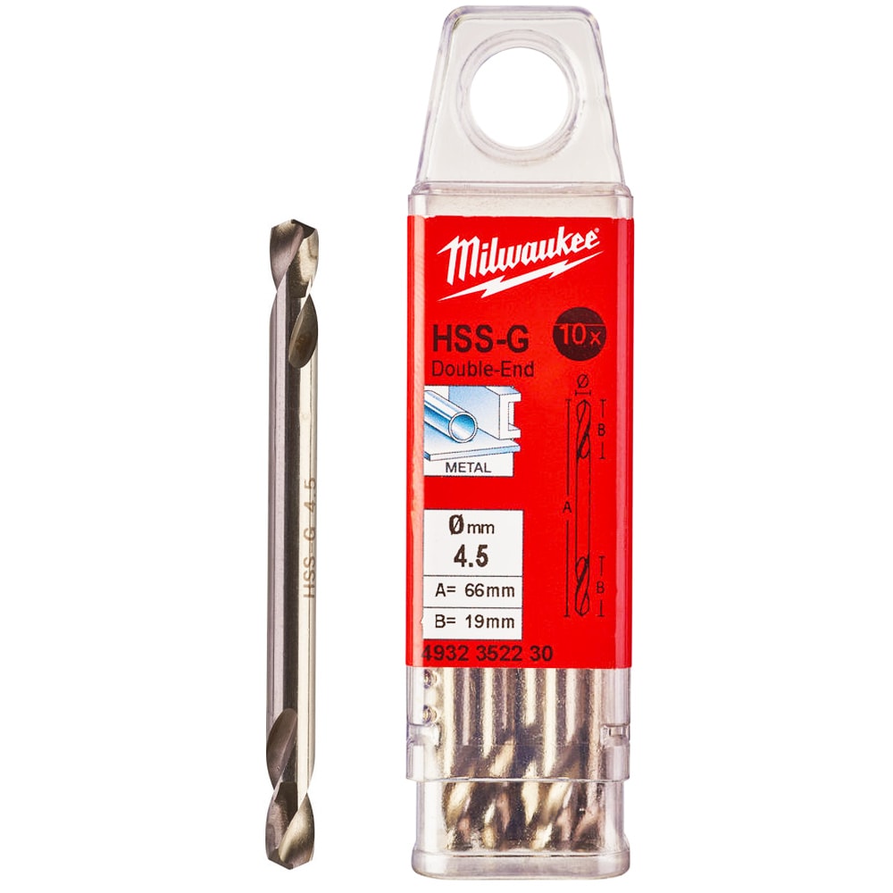 Сверло по металлу двухстороннее 4,5x58 мм HSS-G (10 шт) Round Shank Milwaukee (4932352230)