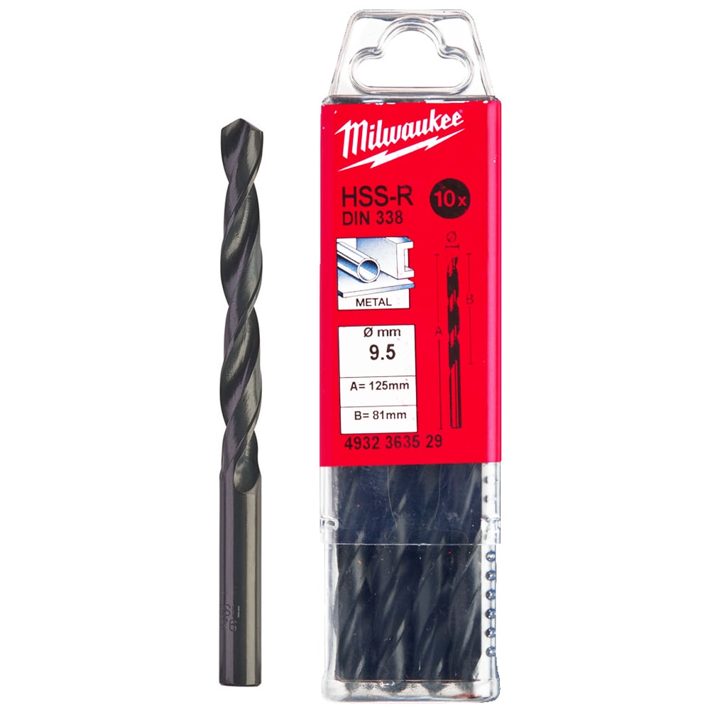 Сверло по металлу 9,5х125 мм HSS-R (10 шт) Milwaukee (4932363529)