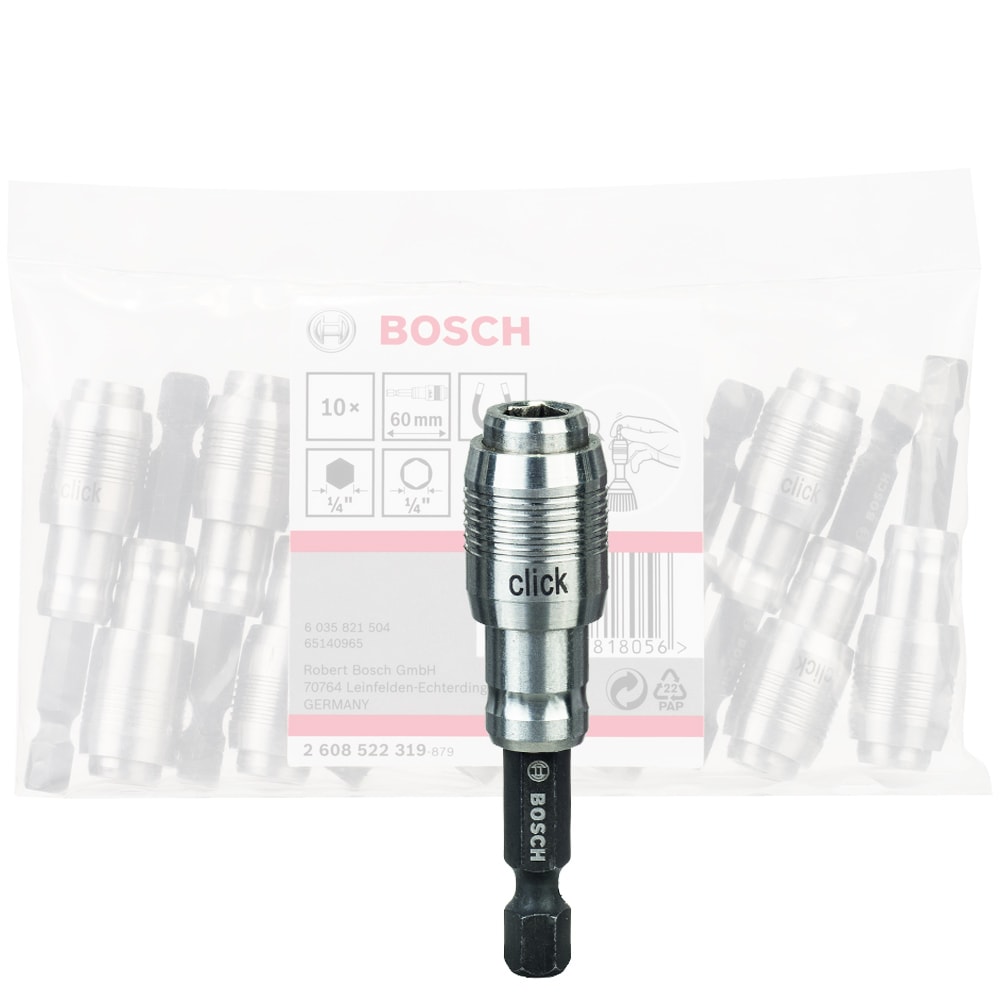Магнитный держатель бит 60 мм One-Click (10 шт) BOSCH (2608522319)