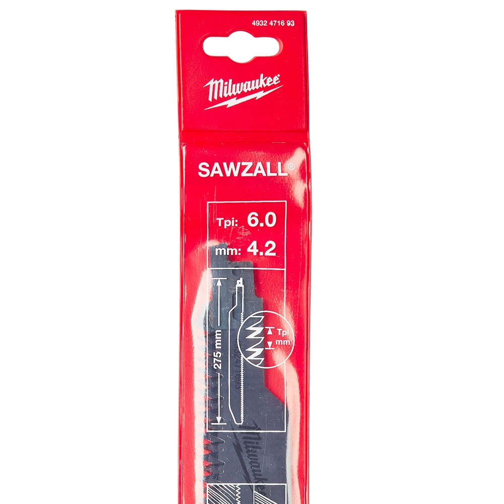 Пильное полотно SAWZALL по дереву / пластику (2 шт / 275 мм) Milwaukee (4932471693), фото 2