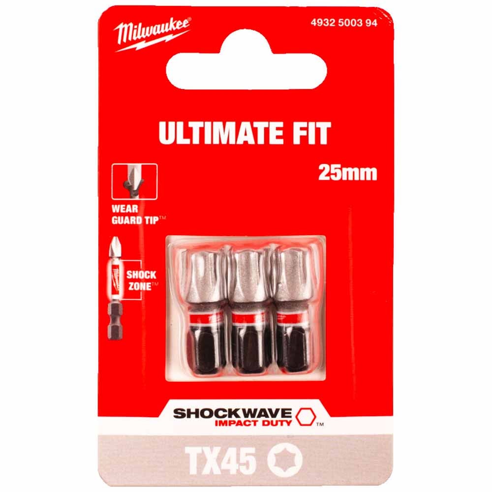 Бита ударная Shockwave Impact Duty TX45 25 мм (3 шт) Milwaukee (4932500394)