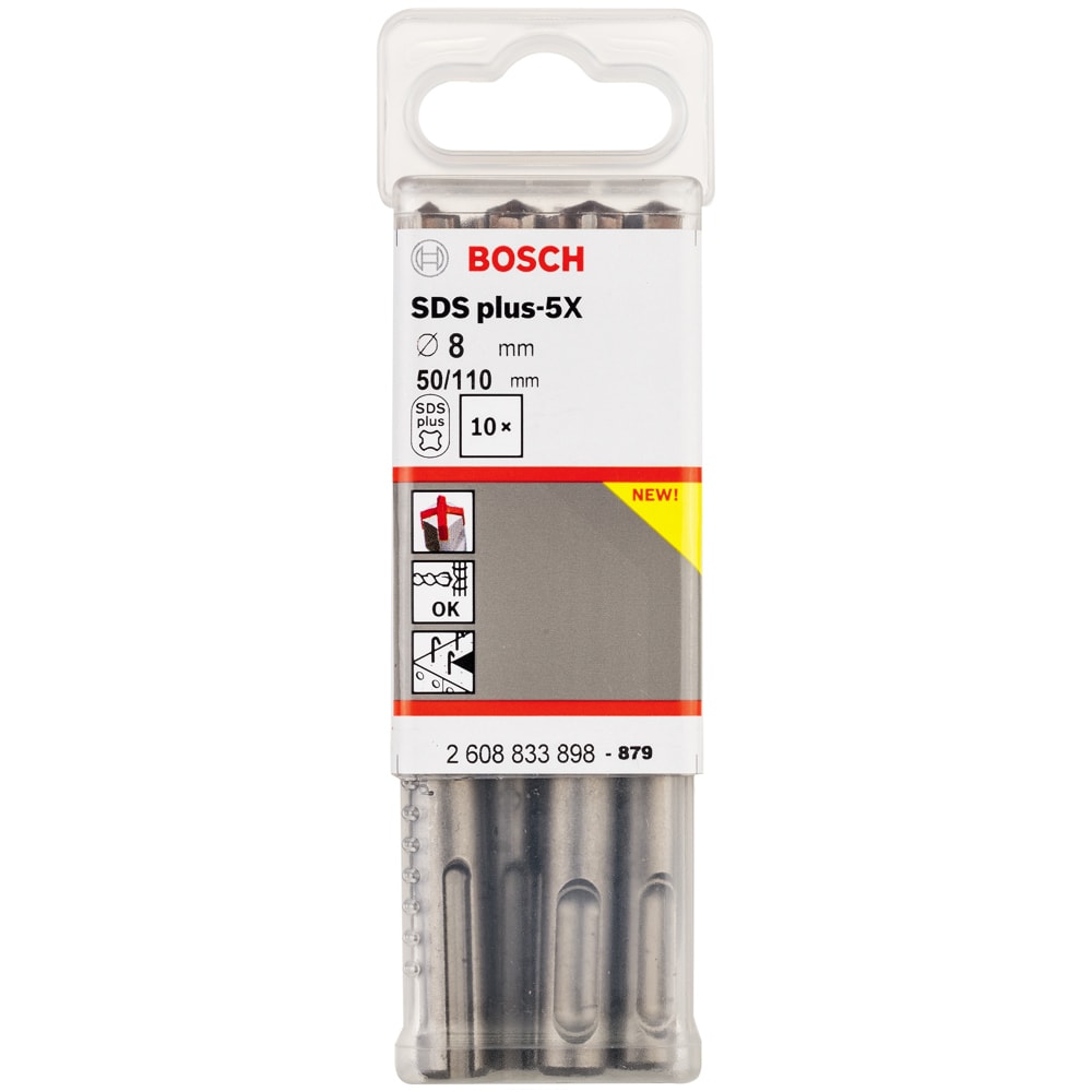 Бур по бетону SDS-Plus-5X 8x 50x110 мм (10 шт) BOSCH (2608833898), фото 2