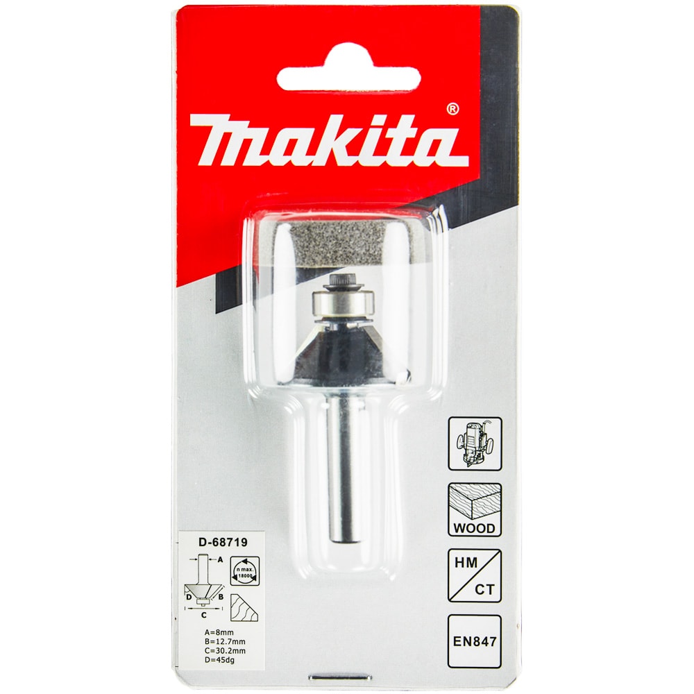 Фреза__Кромочная 45° 30,2х12,7x55 / хв 8 мм, MAKITA
