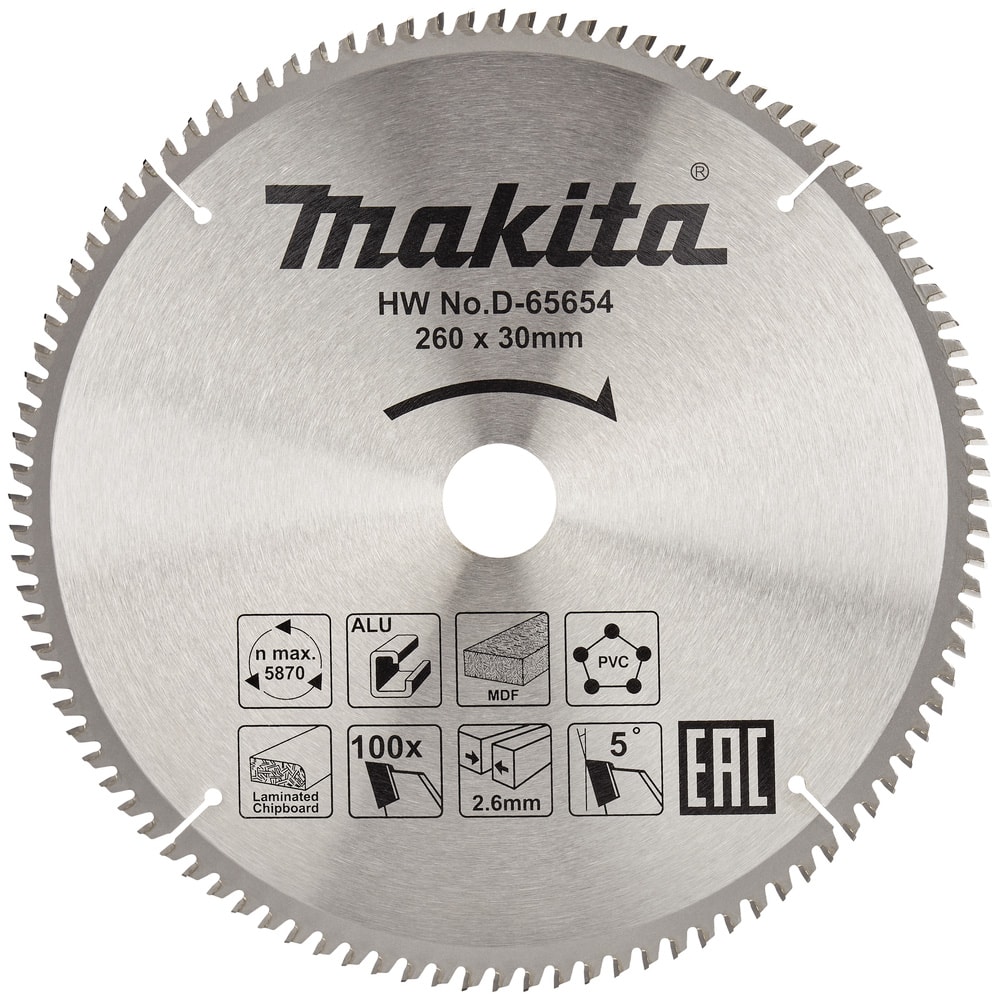 Диск пильный 260x2,6х30 мм Z100 Standard (алюминий), MAKITA, фото 2