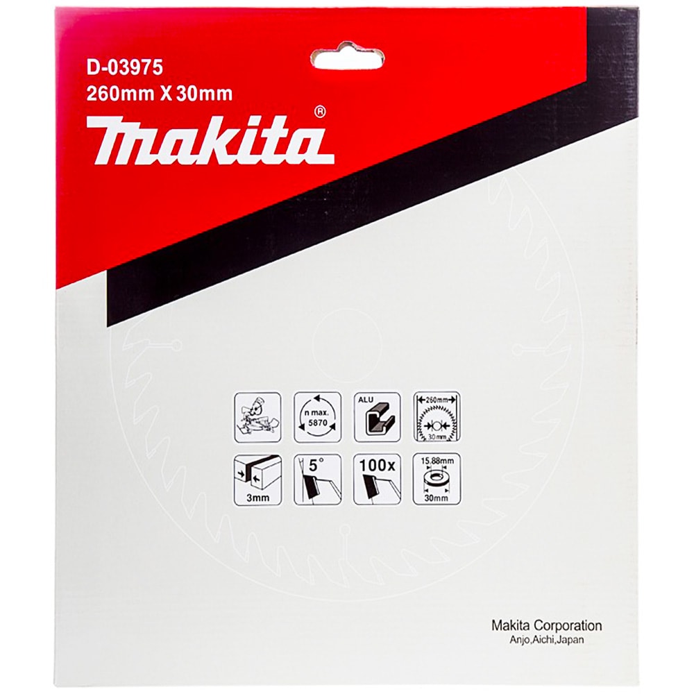 Диск пильный 260x3,0х30/15,88 мм Z100 Standard (алюминий), MAKITA