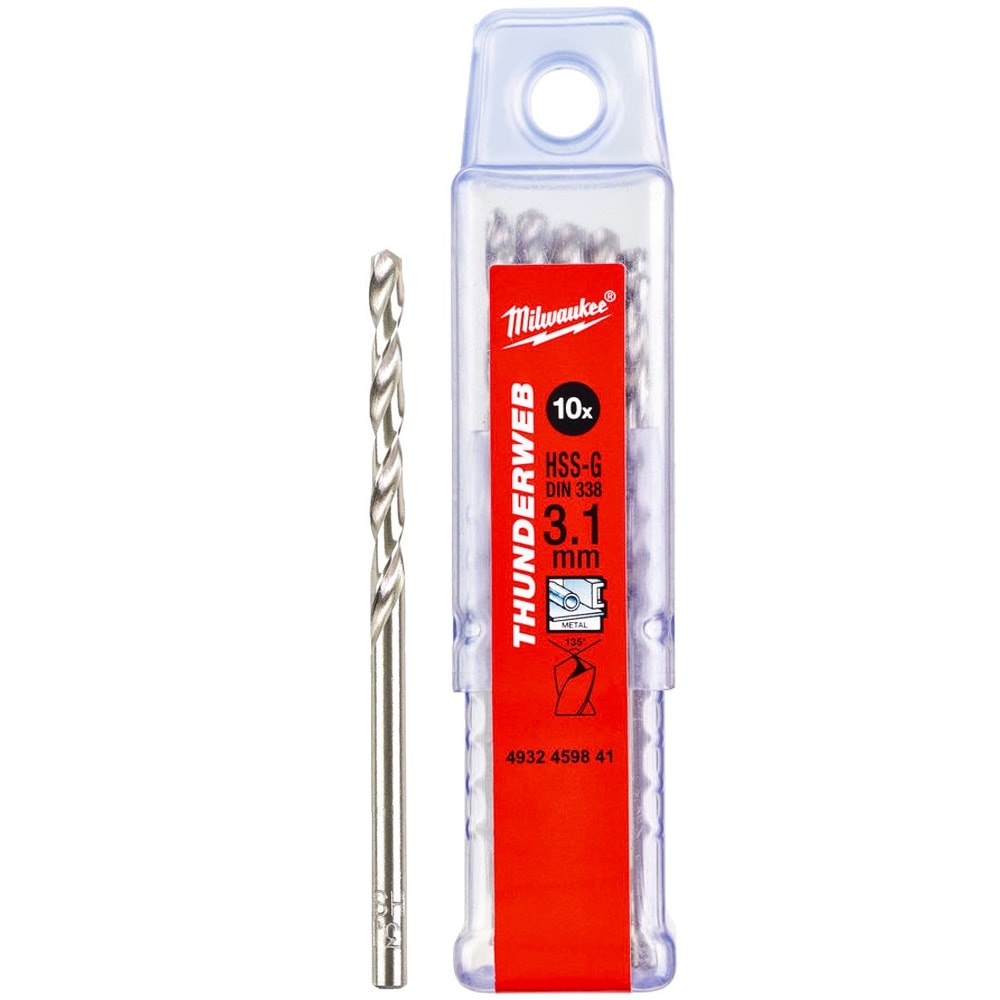 Сверло по металлу 3,1x65 мм HSS-G (10 шт) Thunderweb Milwaukee (4932459841)