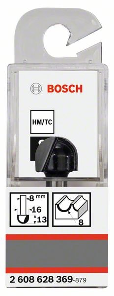 Фреза галтельная R8 D16x13x45 / хв 8 мм BOSCH (2608628369)