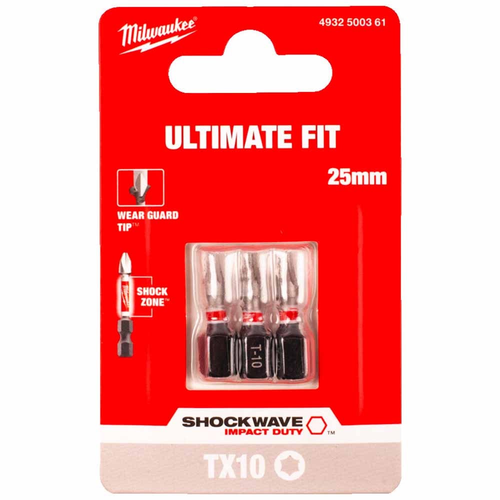 Бита ударная Shockwave Impact Duty TX10 25 мм (3 шт) Milwaukee (4932500361)