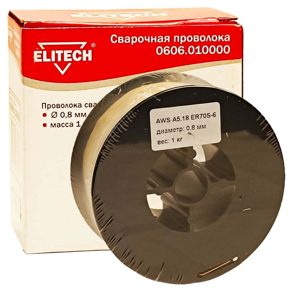 Проволока сварочная омедненная (ф 0,8 мм / 1 кг) ELITECH (0606.010000)