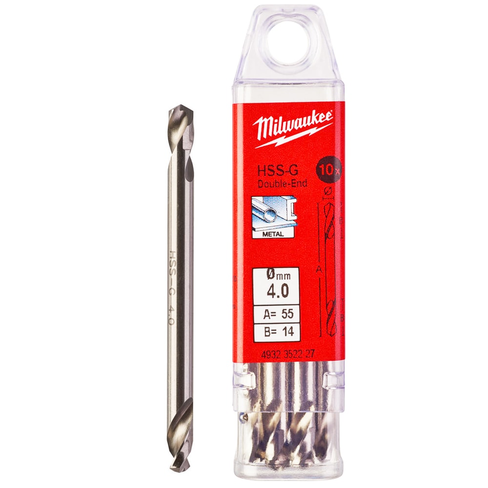 Сверло по металлу двухстороннее 4x55 мм HSS-G (10 шт) Round Shank Milwaukee (4932352227)