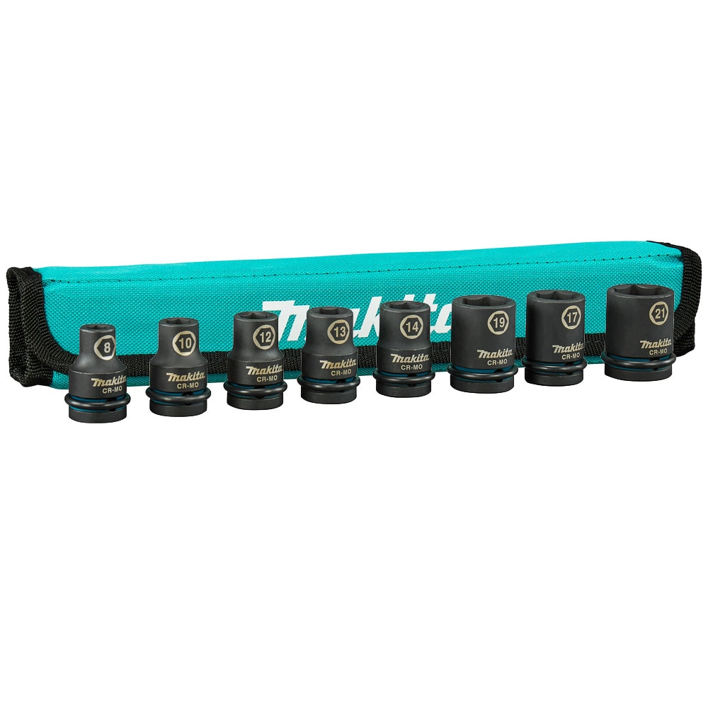 Набор ударных головок Impact Black 8-21 мм 1/2" (8 шт) MAKITA (E-16601)