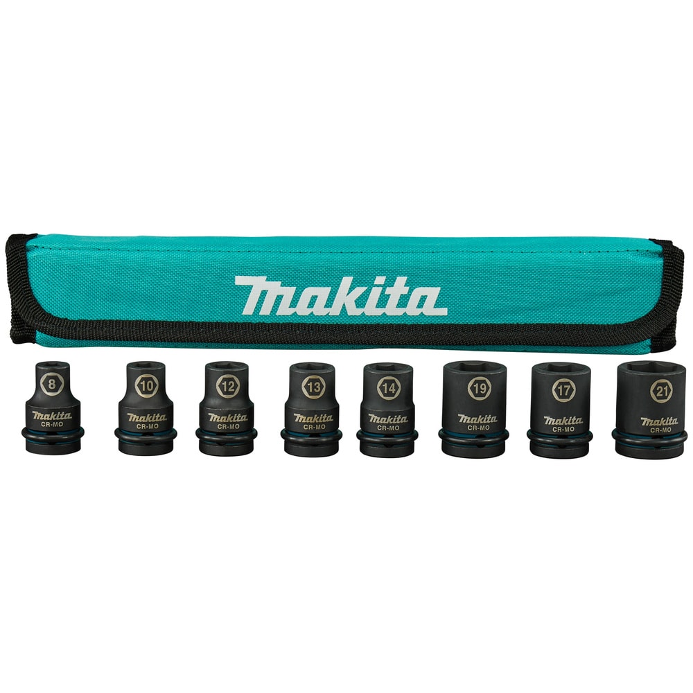 Набор ударных головок Impact Black 8-21 мм 1/2" (8 шт) MAKITA (E-16601), фото 2