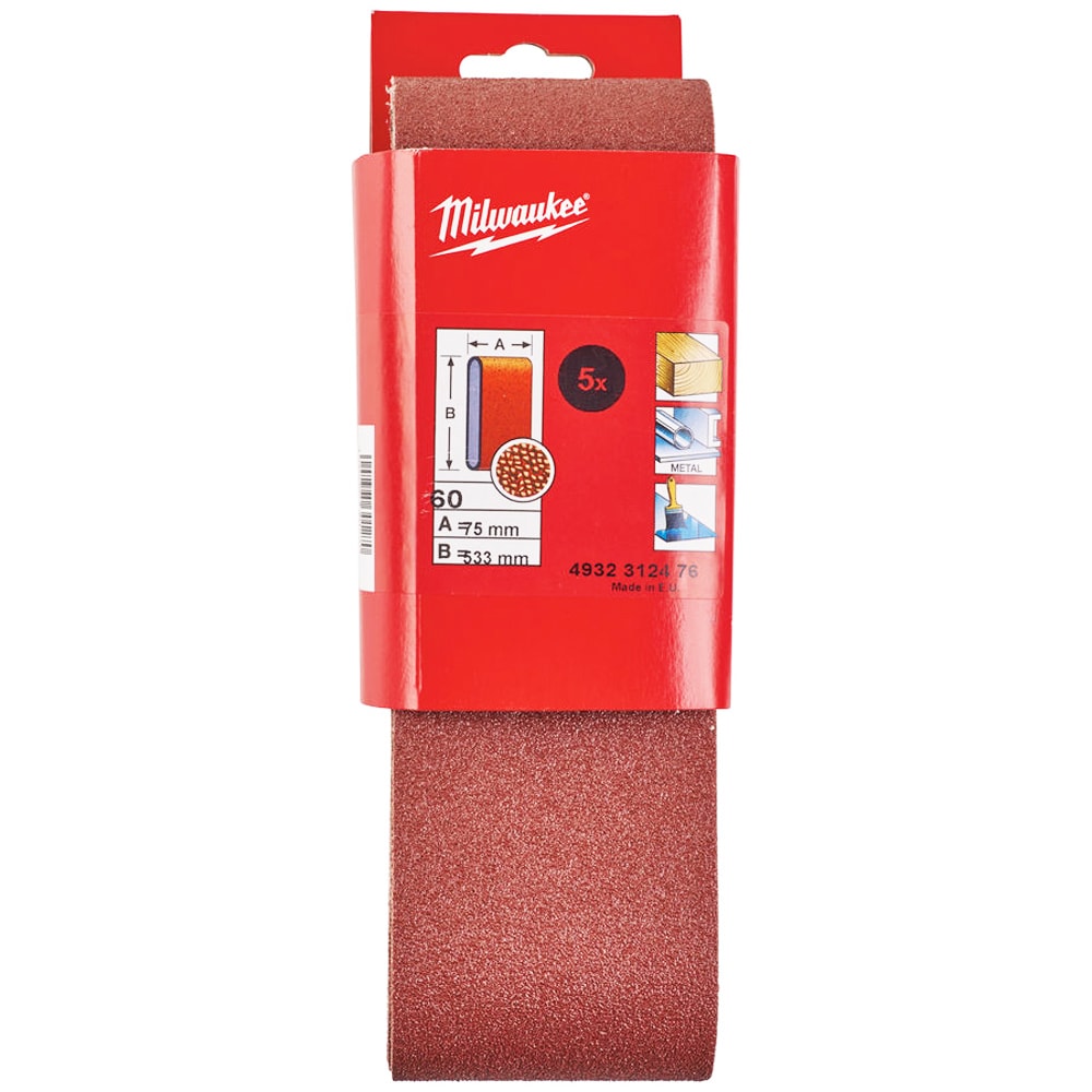 Шлифлента 75 x 533 мм Р 60 (5 шт) Milwaukee (4932312476)